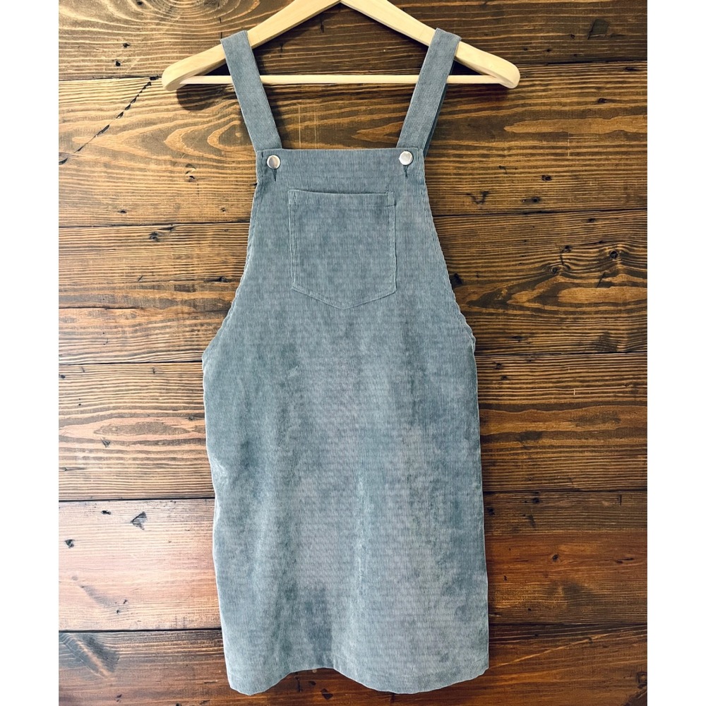 Corduroy Overall Dress Womens M Blue A-line Pinafore Retro 90s Preppy Mod Indie